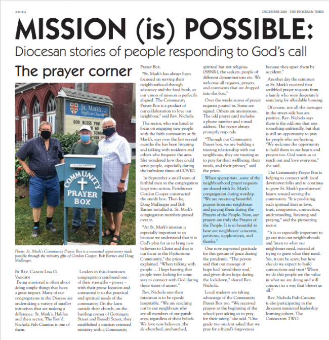 Prayer Box Mission Article